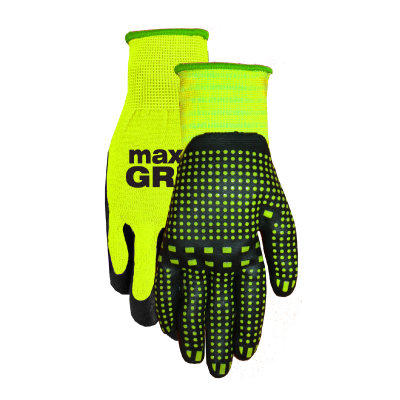 MAX-GRIP Work Gloves Large/X-Large Yellow (3-Pack)